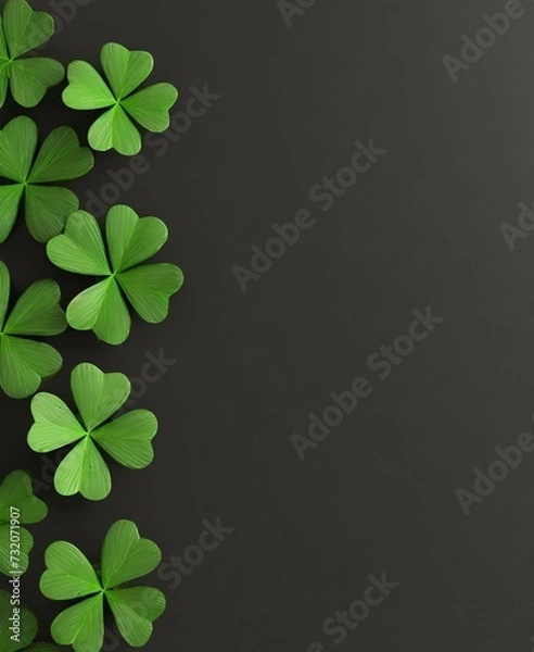 Obraz Clovers background with copy space for text or graphic design. St Patrick Day.