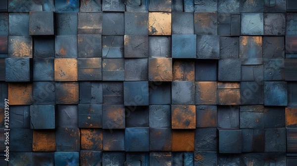 Obraz A Wall Composed of Colorful Squares