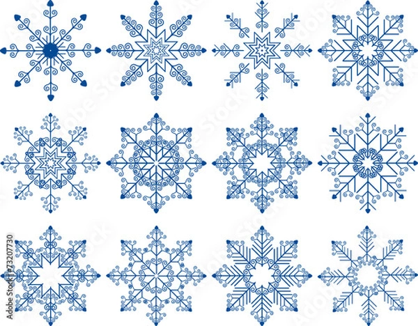 Fototapeta Snowflake Vector Set