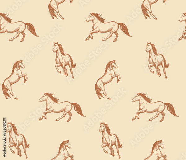 Obraz hand drawn horses