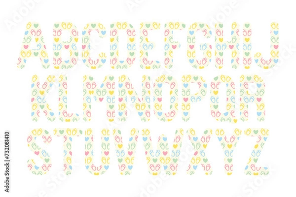 Fototapeta Versatile Collection of Bunny Heart Alphabet Letters for Various Uses