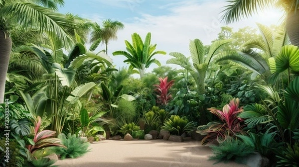 Fototapeta Beautiful jungle, hyper realistic natural