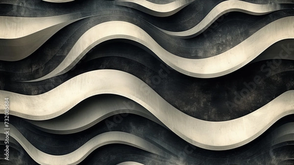 Obraz Close-Up of a Building With a Wavy Design