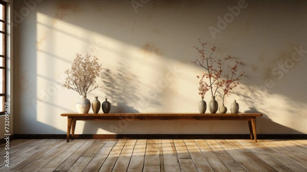 Obraz Stylish Interior Furniture: Enhancing Your Home's Appeal with Vintage Charm and Architectural Elegance, generative AI
