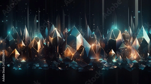 Obraz Glittering Stars: Vibrant Vector Art in a Digital Space, generative AI