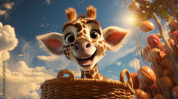 Obraz Whimsical Cartoon Animals: Illustrations of Cute Dogs, Cats, Mice & More for Humorous and Playful 3D Toy Characters, generative AI