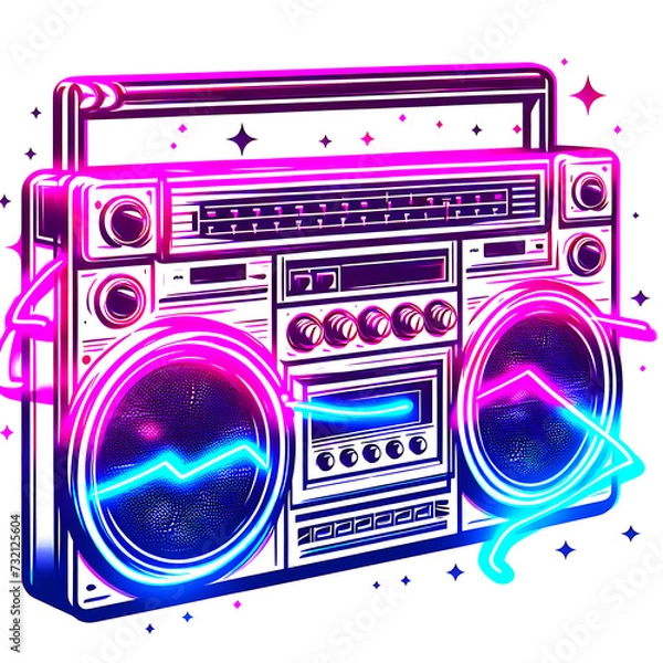 Fototapeta retro cassette recorder boombox