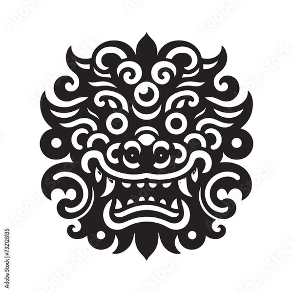 Fototapeta Animated Lion Dance Vector Graphics