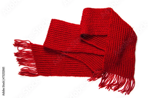Obraz knitted red scarf with fringe