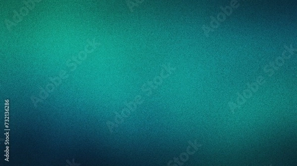 Fototapeta Grainy gradient from green to blue, creating a sense of depth and volume. Grainy gradients style, vintage noise, abstract background