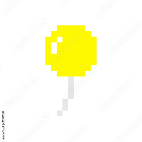 Obraz ドットで描かれた黄色い風船のゲームイラスト