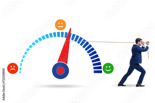 Obraz Satisfaction meter in customer opinion concept
