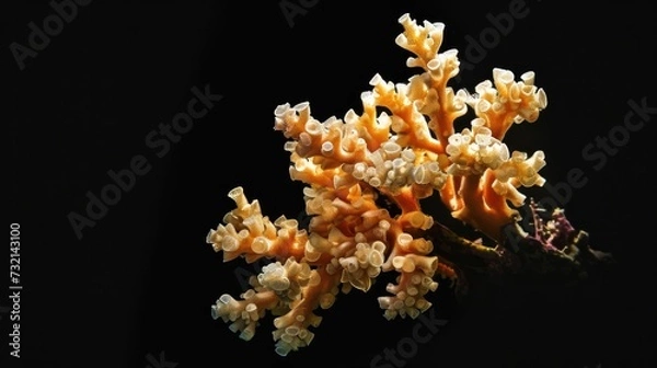 Obraz Flower Coral in the solid black background