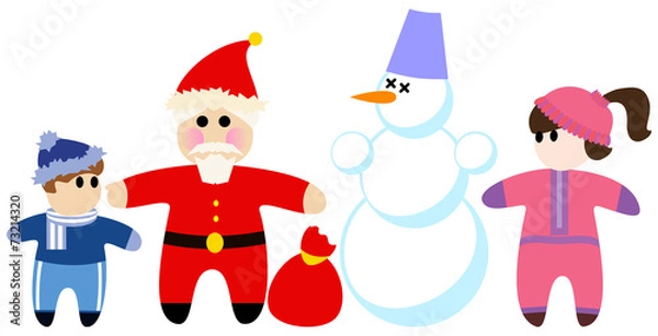 Obraz Набор человечков с санта клаусом