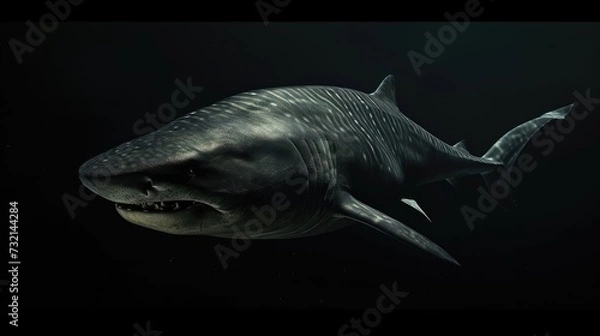 Obraz Megamouth Shark in the solid black background