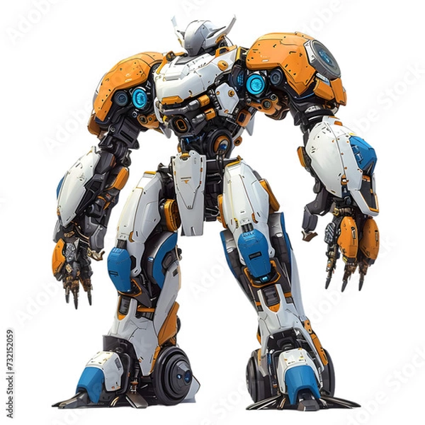 Fototapeta robot cyborg soldier, anime mecha battle suit