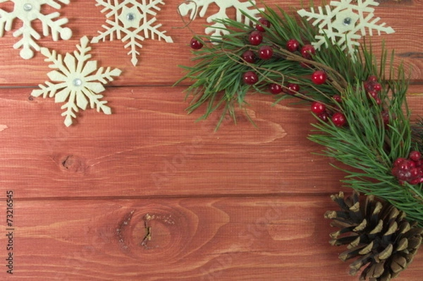 Obraz choinka z szyszką