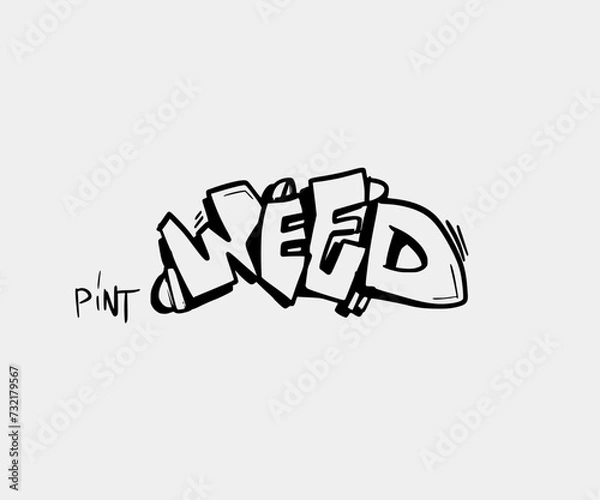 Obraz Graffiti art WEED in Vector