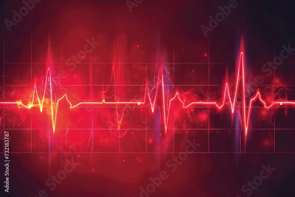 Fototapeta Rapid or Irregular Heartbeat (Palpitations): Feeling of fluttering, pounding