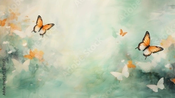 Fototapeta Ethereal Butterflies in Springtime Wallpaper Background
