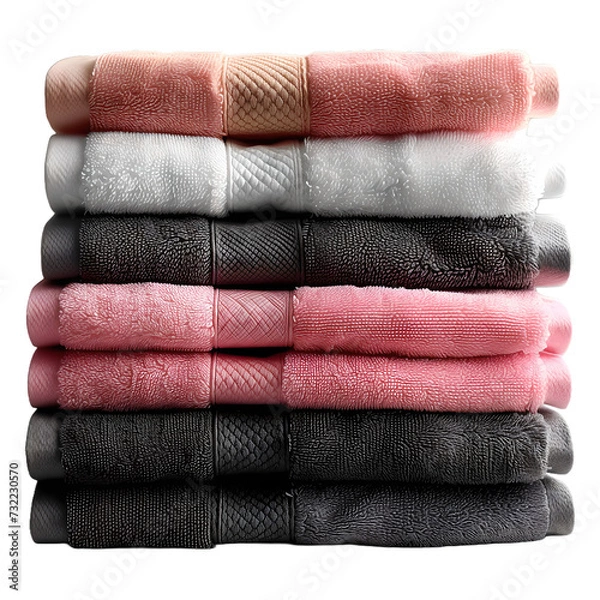 Fototapeta stack of towels realistic on transparent background Remove png