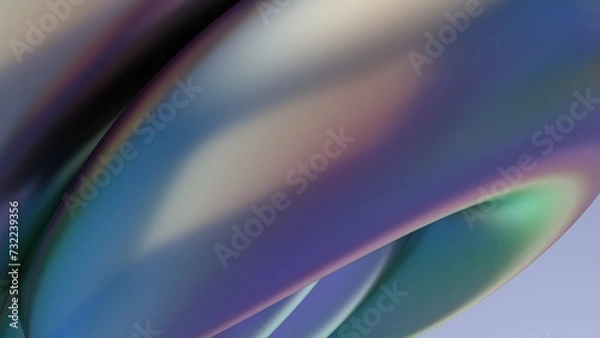 Fototapeta Organic Chrome Reflection Metal Geometry Contemporary Liquid Creatures Elegant Modern 3D Rendering Abstract Background