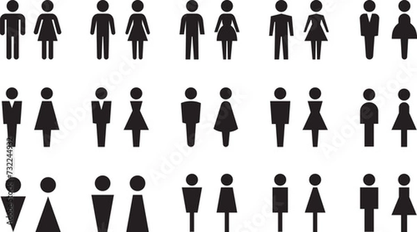 Fototapeta 男女のトイレマークのベクターイラストセット