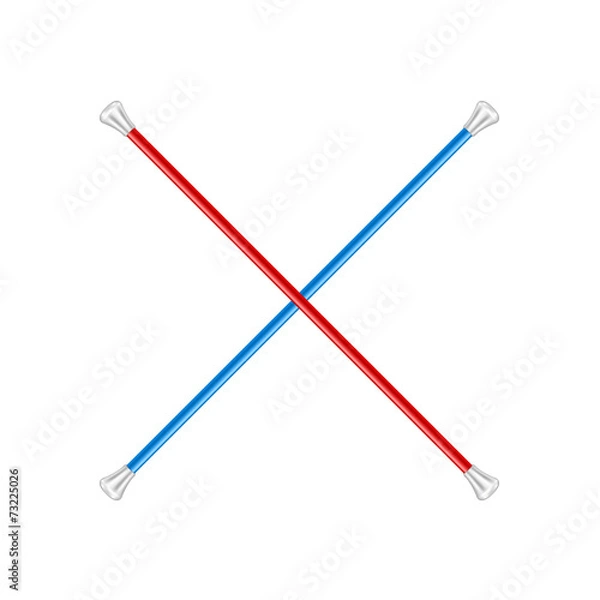 Obraz Two crossed twirling batons