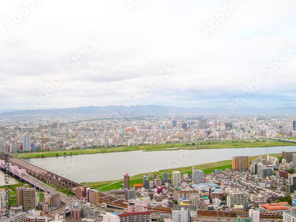 Fototapeta 高所から遠くを望む