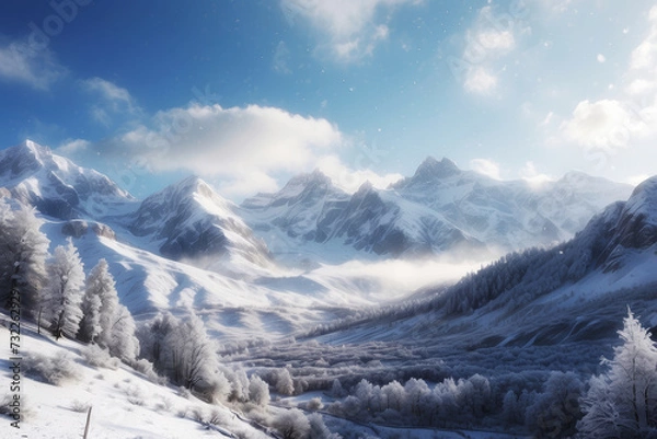 Fototapeta 雪山の風景