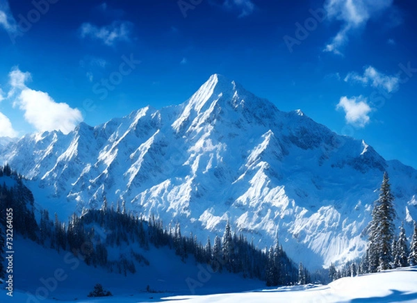 Fototapeta 雪山の風景