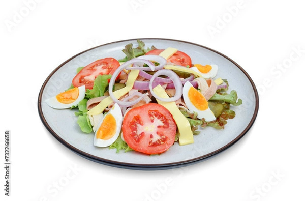 Obraz Delicious ham & cheese salad