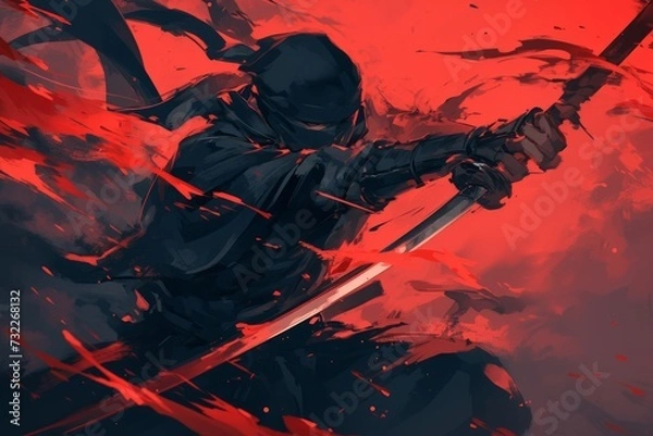 Fototapeta ninja with sword