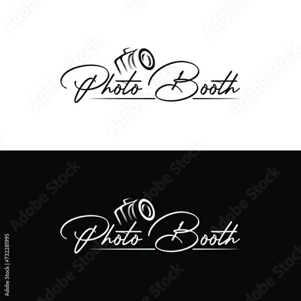 Fototapeta Photo Booth minimal word mark logo design for photography