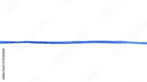 Obraz line of blue paper ribbon isolated on white background