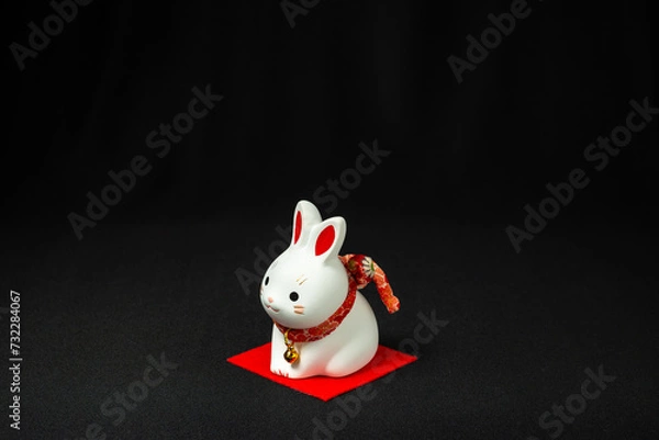 Fototapeta 可愛いうさぎの置物