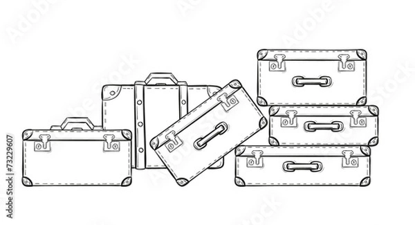 Fototapeta szkic walizek
