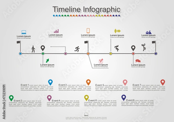 Fototapeta Infographics timeline element layout. Vector