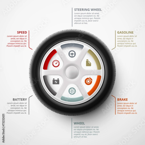Fototapeta Car Infographic