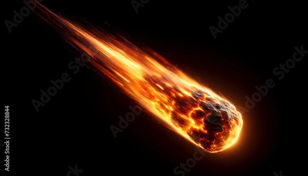 Fototapeta Vivid asteroid fireball streaking through night sky.
Generative AI.
