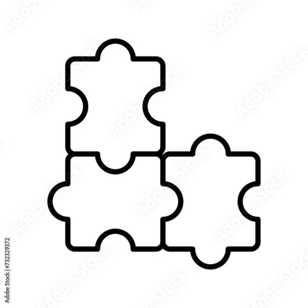 Fototapeta Puzzle line icon vector design