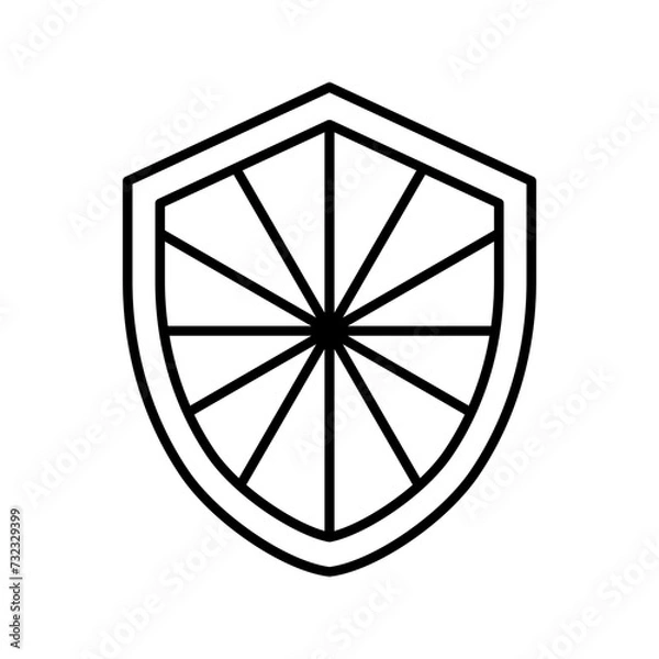 Fototapeta Shield line icon vector design