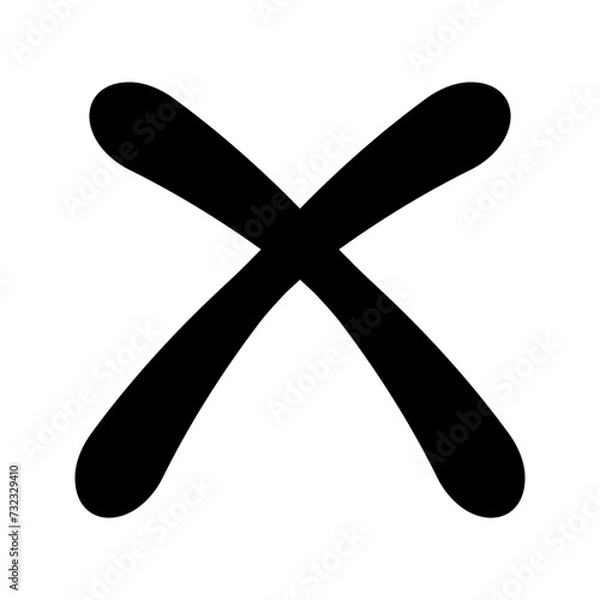 Fototapeta Cross icon flat vector design, cancel symbol.