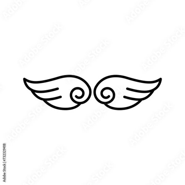 Fototapeta Wings line icon vector design