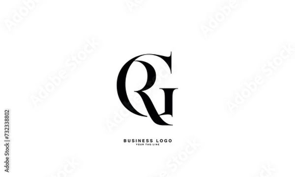 Fototapeta GR, RG, R, G, Abstract Letters Logo Monogram