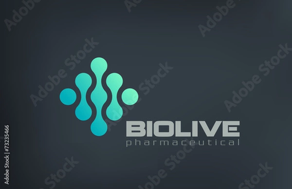 Obraz Projekt logo Biotechnology Atom DNA Chip