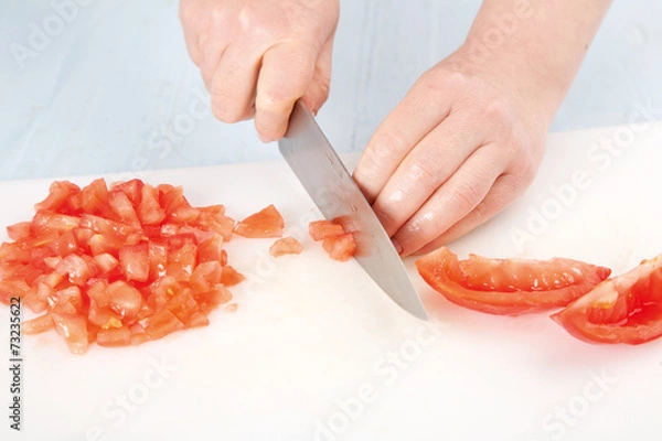 Obraz cutting tomatoes