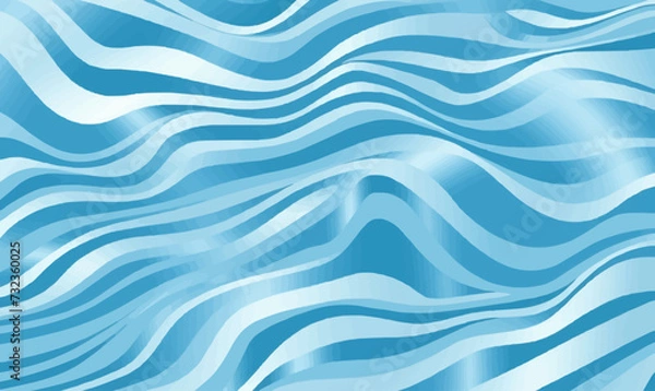 Obraz Light blue zebra pattern with wavy lines, seamless pattern vector distorted wallpaper