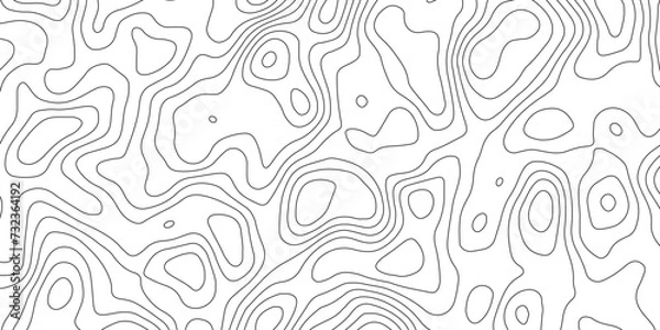 Fototapeta Abstract design with seamless pattern with lines topographic map. geographic mountain relief. retro topographic map. geographic contour map paper texture. terrain path isolated on a white background.