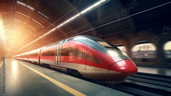 Fototapeta train in motion blur